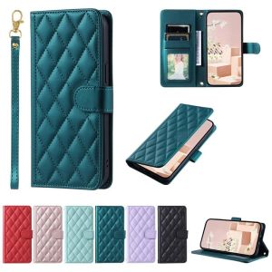 Diamond Lattice Wallet Phone Case for Vivo Y18 Y03 Y38 T3X Y28 Y17 Y15 Y12 Y11 Y100 Y200E V30 Lite V40 SE 4g 5g Leather Protect Cover Coque