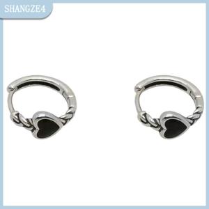 【SHANGZE4】 4PCS Stainless Steel Hoop Earrings Cool Daily Wear Jewelry Accessories