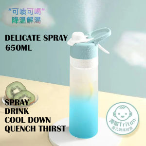 [SG STOCKS]Hydroflaskwater bottleSpray water cup Tritan portable cup Multi functional fitness anti fall sports water cup Female student plastic cuptravel bottle