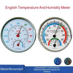 Pointer thermometer household hygrometer hygrometer foreign language hygrometer wet and dry meter thermometer