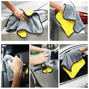 KAIN LAP MICROFIBER 30X40CM KAIN LAP KUNING MOBIL MOTOR KACA MEJA SERBAGUNA 2 SISI - ShennyStore