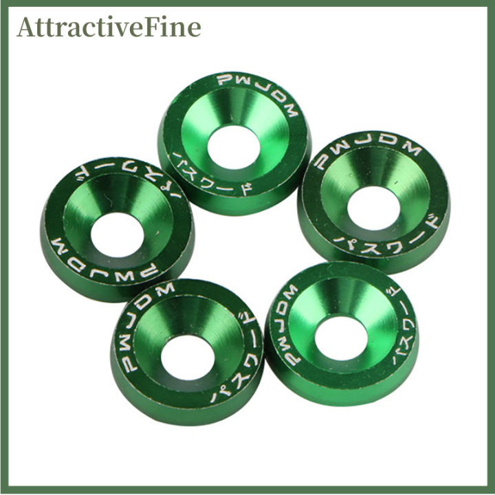 40 X JDM Billet Aluminum Fender Bumper Washer Bolt Engine Bay Dress Up Kit Black - Foto 11