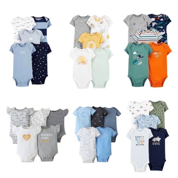 6-24m) Jumper Bayi Baju Bayi Set 5in1 Merek Carter Baju Bayi Warna