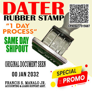 DATER RUBBER STAMP PERSONALIZED  or CUSTOMIZED
