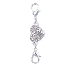 Decorative Diamonds Heart Magnetic Closure Component Scratch Resistant Alloy Secure Fastener For Accessories