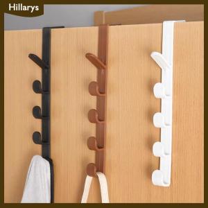 [Hillarys] Fivesegment Door Hook Coat Bag Towels Cap Hair Bands Seamless Holder Home Bedroom Storage Organization Plastic Pure Color Rack