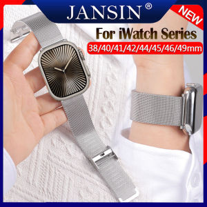 Jansin for Apple Watch Ultra 2 1 49mm Buckle Stainless Steel Metal Watch Band for iWatch Series 10 9 8 7 SE 6 5 4 3 46mm 45mm 41mm 44mm 40mm 42mm 38mm Band Strap