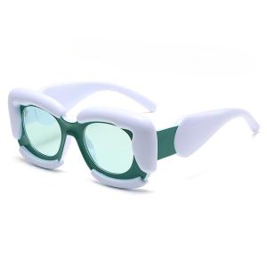 JN IMPRESSION Mới sáng tạo ghép màu kính vuông thời trang cá nhân kính mát