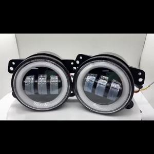 Car LED 4 inch Front Bumper Fog Light For Jeep Wrangler JK TJ Off-Road With White Halo Ring DRL Angel Eyes Lamp 30W Fog Lights