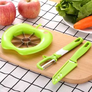 3in1 Knives Set Fruit Cutter Fruit Knife Fruit Divider Apple Slicer Kitchen Knives for Peeling Fruits and Vegetable