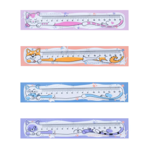 Lovely Cats Ruler Soft Ruler 15cm Straight Ruler Measuring Tool School Supplies for Engineering Teaching