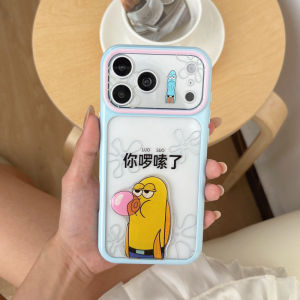 Funny Cartoon Clear Acrylic Phone Case Dual-Color Frame Shockproof Cover For iPhone 11 12 13 14 15 16 17 18 Pro Max Plus