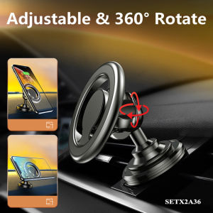 Foldable Car Mount 360° Rotatable Adjustable Magnetic Phone Holder For iPhone 14 13 12 Pro Max Mini Alloy Cellphone Holder For Car