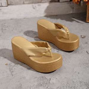 Free Shipping Plus-Size WomenS Wedge Sandals New Spring/Summer Fashion Retro And Casual Style High-Heeled Thick-Soled Toe-Post Sandals