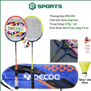 Bộ Vợt Cầu Lông Chính Hãng (2 Vợt) DECOO 10 Cặp Vợt Cầu Lông Tốt Nhẹ Dây Căng