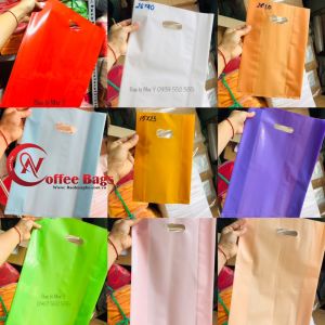 (Link 1kg/size)Túi nilon PE màu bóng dẽo dai - Cam đào/hồng phấn/tím paste/xanh ngọc/đen/đỏ/trắng/xanh lá/vàng...