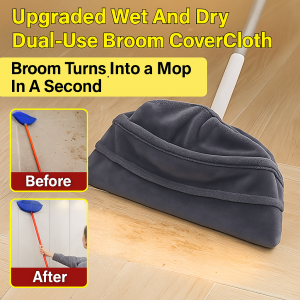 Upgraded Broom Cover Cloth Cover Dry And Wet Washable Reusable Broom Head Towel Cover Cleaning Supplies