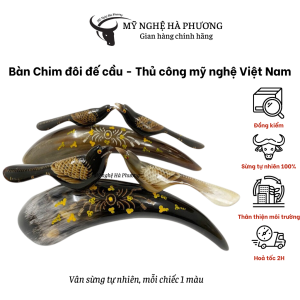 Bàn chim đôi đế cầu - Thủ công mỹ nghệ Việt Nam dùng trang trí trưng bày tủ bàn làm việc