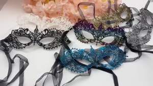 Set of 5 Lace Half Face Masks with Skin Friendly Elastic Bands for Cosplay Weddings Christmas Parties