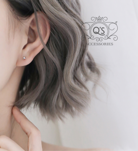 Bông tai bạc 925 nụ nhí mini khuyên tam giác ngôi sao vuông S925 PETITE QA Silver Earrings EA200606