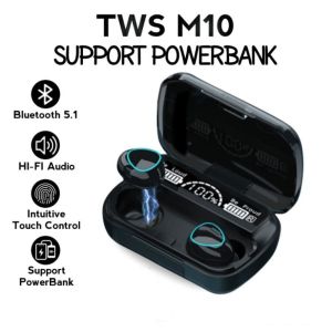 TWS M25 Bluetooth Gaming Earphone Headset Bluetooth Bass Full Headset Mekanik Tri-real Tampilan Digital Bluetooth 5.3 Headphone No Delay E-sports Tampilan LED HiFi Suara Stereo untuk Olahraga Gaming