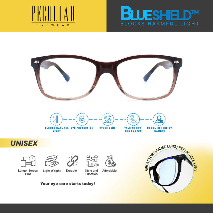 Peculiar Paris Rectangle Fashion Glasses Anti-Radiation UV400