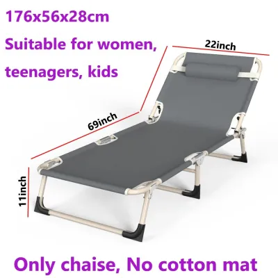 Folding Bed Single Heavy Duty Folding Bed Portable Bed Single Bed with Foam Foldable Chair Comping Bed Folding Reclining Chair with Adjustable Foldable Chair for Kids Sleeping Office Garden Home