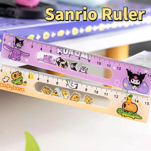 Cute Sanrio Hello Kitty Acrylic Straight Rulers Kawaii Kuromi Cinnamoroll Pochacco School Office Supplies Student Prize Drawing Tools