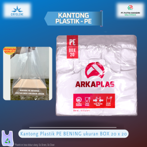 CRYSLENE Plastik Kantong kresek PE bening Box 20x20 25x25 30x30 500gr