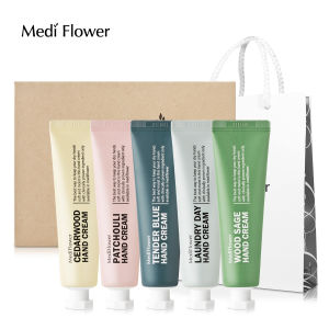 [MEDIFLOWER] Delicat Hand Cream Set (30g x 5) [5 Types] Moisturizing Fragrant Beautiful Hands Best Korean Hand Care Mediflower Hand Cream Set 5 Pack - Lazada