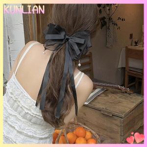 [KUNLIAN] Bow Hair Clip Ribbon Hairpin Korean Style Temperament Ponytail Hair Clip Fashion Barrettes Women Hair Accessories Headwear