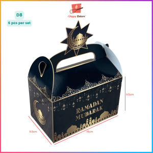 Hari Raya Eid Mubarak Kotak Kek Biskut Box For Gifts Cookies Cakes Party Muslim Door Gift Kukis