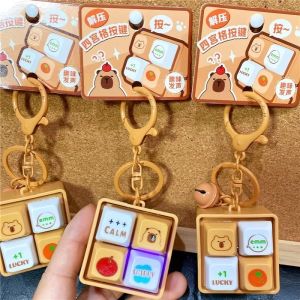 คีย์บอร์ดพวงกุญแจ Capybara ตลก Fidget Sound พวงกุญแจพร้อมไฟ LED สําหรับบรรเทาความเครียด