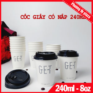 50 Cốc giấy vỏ xù 240ml - 8oz Ly giấy Cao Cấp NHẬP KHẨU HÀN QUỐC