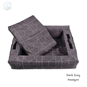 Bed Care for Pet "Comfy Bed Wall" (คอกฟรี้) คอกที่นอนที่พกพาสะดวก "รุ่นสะท้อนน้ำ" สีเทาเข้ม