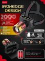 Senter Kepala BAHAN PREMIUM Super Terang 90 Watt Lensa Teleskop Zoom In-Out Tahan 24 Jam Baterai Jumbo Bisa Diganti AOKI AK-3655A PRO IRON EDGE - Headlamp Led Laser Cahaya Putih Super Terang ~FSS. 
