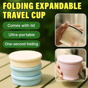 💖Food Grade Foldable Portable Telescopic Pocket Cup Outdoor Water Cup Easy to Carry Storable Water Cup Candy Color折叠伸缩水杯
