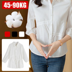 เสื้อยอดนิยม เสื้อครอปผู้หญิง ทรงหลวม ปิดพูง แขนสามส่วน ตาดูผอม