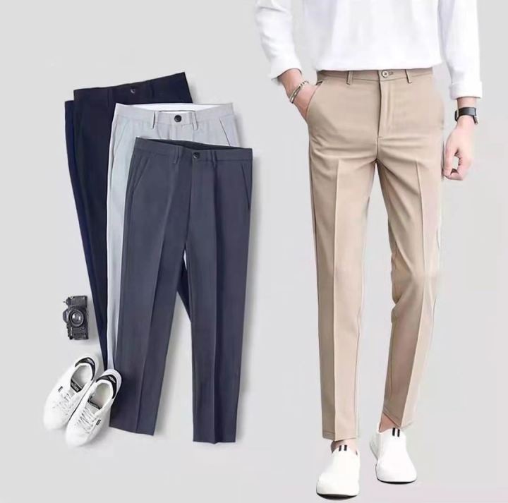 BV# Trouser Pants for Men Above Ankle Korean Fashion Slacks