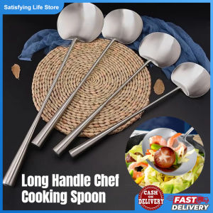 46cm Long Handle Chef Cooking Spoon Stainless Steel Work Spatula Food Grade Soup Spoons Household Kitchen Utensils