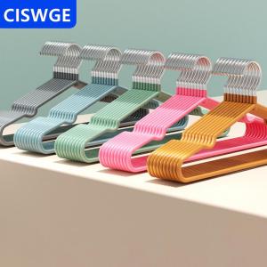 [COD] CISWGE AUTOPARTS Quần áo móc treo móc với rãnh cho phát sóng trẻ em dành cho người lớn kim loại đơn giản dày Non-Slip Dip nhựa Áo móc màu xanh lá cây