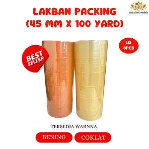 LAKBAN BENING COKLAT | ISOLASI SELOTIP LENGKET KUAT | isi 6 pcs
