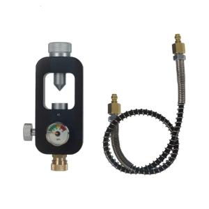 Scubas Diving Tanks Refill Adapter With Gauge and Hose Aluminum Alloys Diving Oxygen Cylinder Refill Adapter Enduring