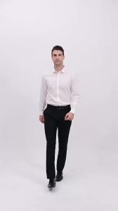 G7 White Shirt Men Non-Iron Wrinkle-Resistant Stretch Slim Fit Business Casual Short Sleeve Professional Formal Long Sleeve Shirt 7/7