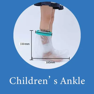 Buzesty 100% Waterproof Cover for Shower Kids Adult Foot Knee Ankle Leg Arm Elbow Cast Covers with Non-Slip Padding Bottom Watertight Cast Protector for Surgery Bandage Dressing Wound Reusable