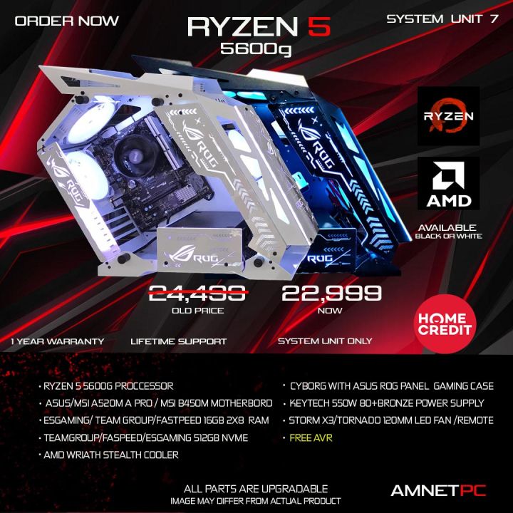 AMD RYZEN 5 5600g Msi A520m A Pro 16gb DDR4 Ram 512gb SSD 650W 80+BRONZE POWER SUPPLY Destop