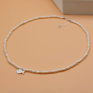 Vòng Cổ Cá Voi Nhỏ Dễ Thương Ngọc Trai Nước Ngọt Tự Nhiên Vòng Cổ Mặt Dây Chuyền Bạc Sterling 925 Vòng Cổ Ngọc Trai Nhỏ Vòng Cổ Bé Gái
