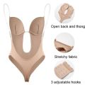 Women Backless Bra Bralette Bodysuit Shapewear Deep V-Neck Body Shaper Backless U Plunge Thong Shapers Pakaian Dalam + Celana Dalam. 
