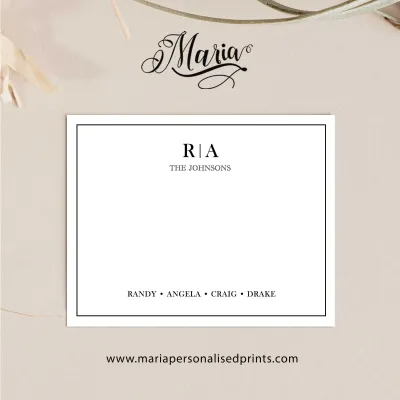 16 PCS / 22 PCS / 32 PCS Personalized Note Cards MONOGRAM-T