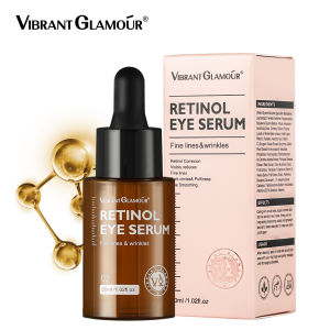 VIBRANT GLAMOUR Retinol Eye Serum Dark Circles Fade Fine Lines Remove Eye Bags Anti Wrinkle Anti Aging Firming Brighten Skin 20g